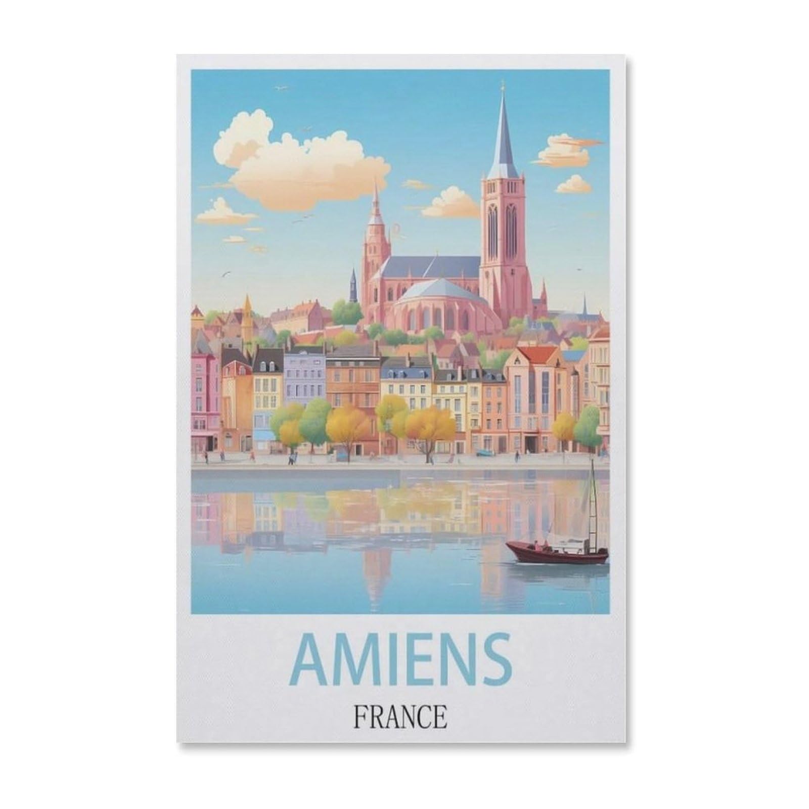 Amiens France，Puzzle 1000 Pièces, Puzzles en Papier, Jouets Éducatifs pour Enfants Adultes Cadeau d'anniversaire（50x70cm）-AA58
