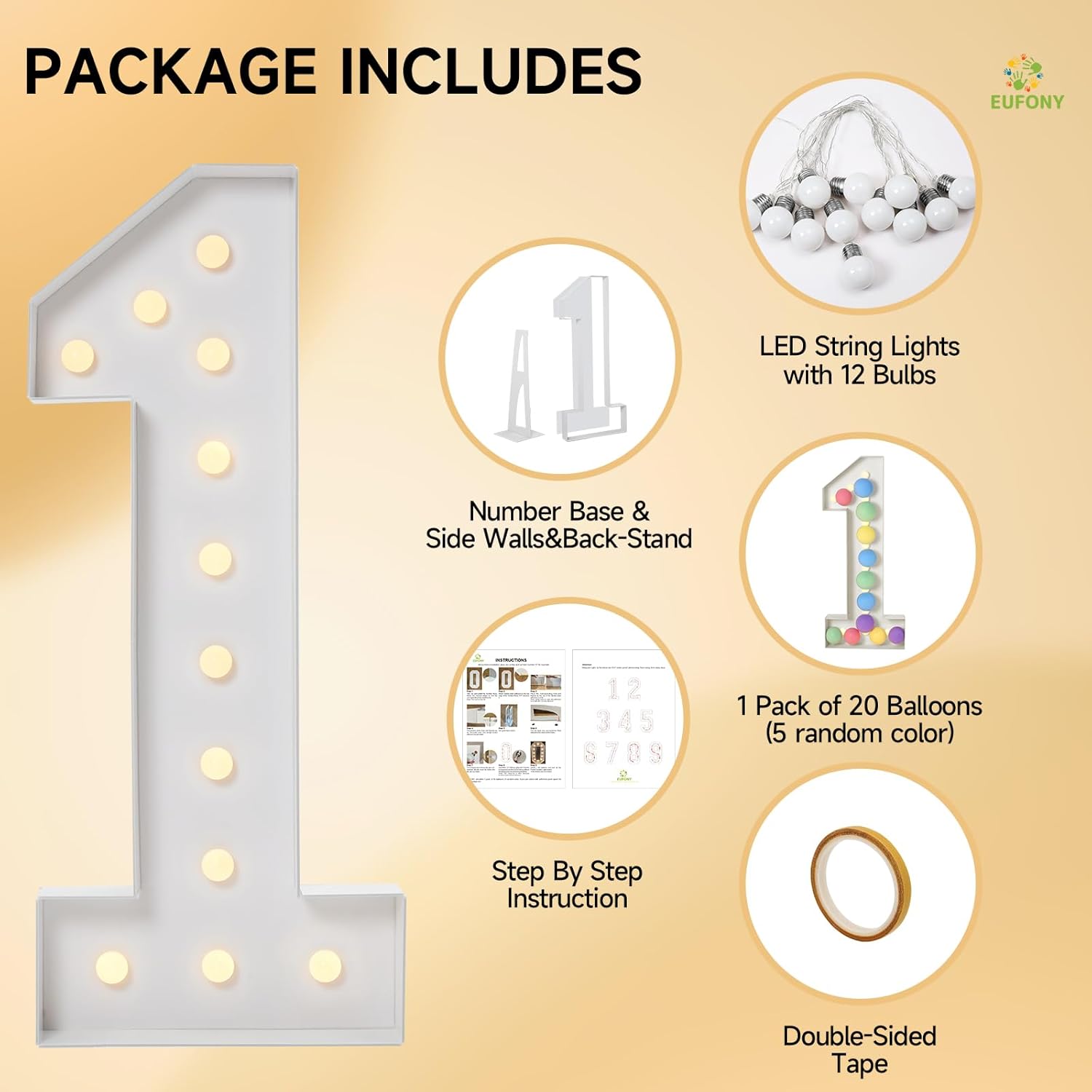 4FT Marquee Numbers, Large Light Up Numbers 0 for 10th 20th 30th Birthday Party Decorations, Giant Light Up Number for 2026 Graduation Prom Decor, 4 Feet Number 0 w/Lights DIY Kit