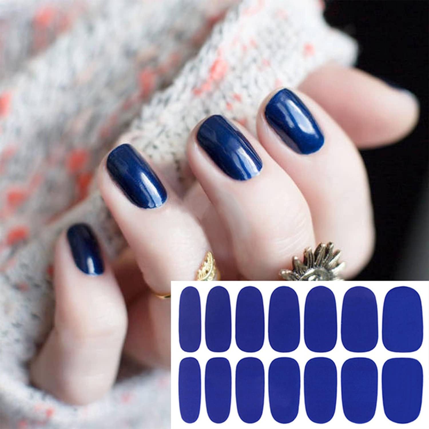 WOKOTO 20 Sheets Solid Color Nail Polish Strips with Nail File, Self-Adhesive Nail Polish Stickers Full Nail Wraps for Women Nail Art Gel Strips Wraps Stick On Nails Stickers Nails Color Strips