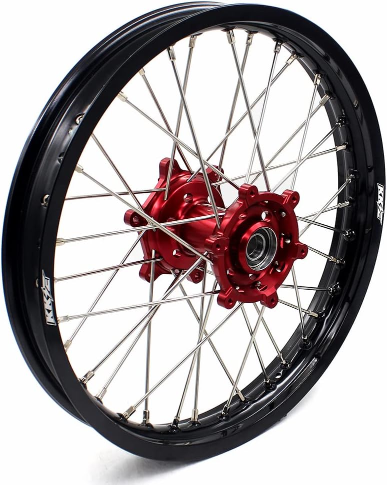 KKE 21/19 Wheels Rims for SUZUKI RM125 1996-2007 RM250 1996-2008 Motorcycle Red CNC Hubs