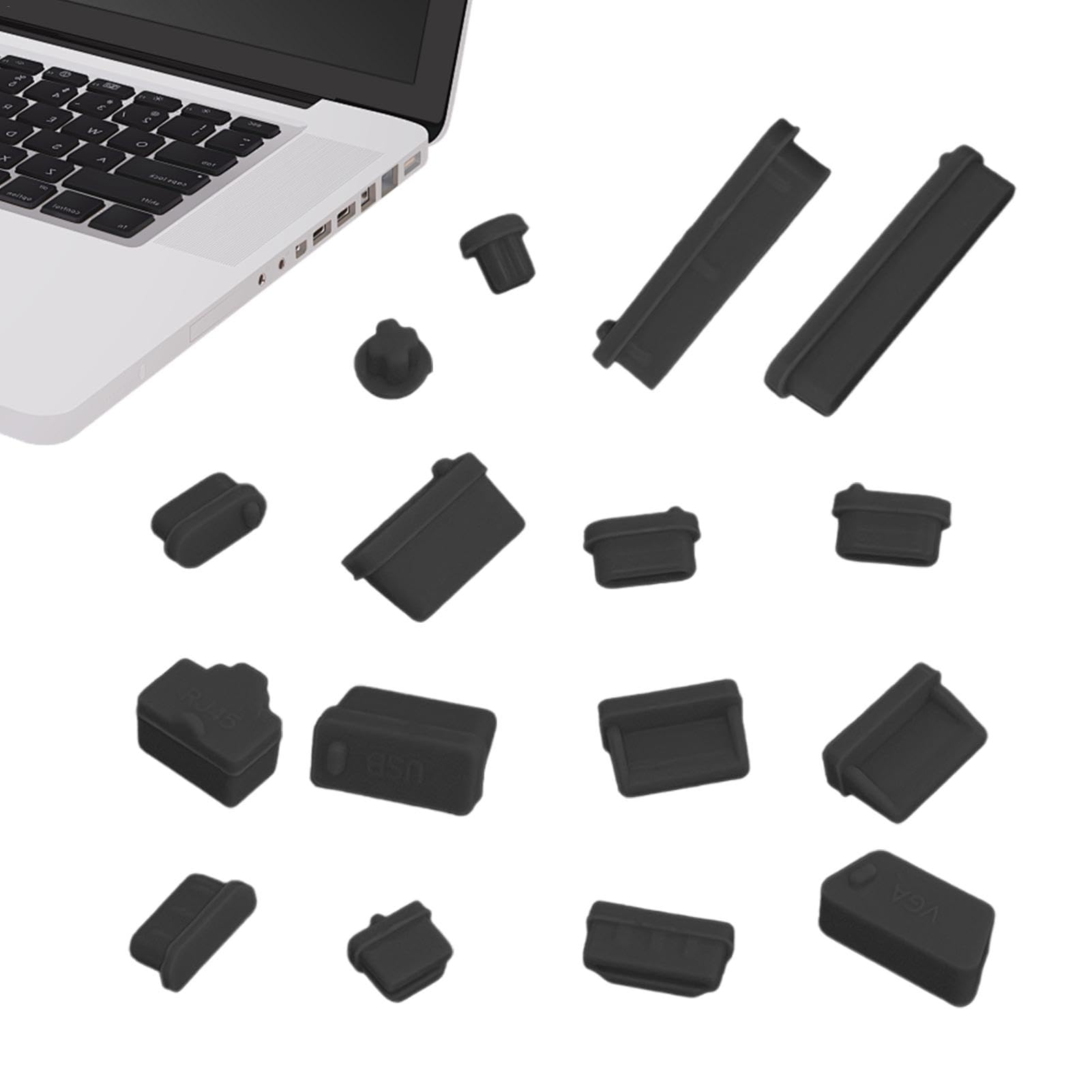 Bouchons anti-poussière USB C 16 pièces pour PC port