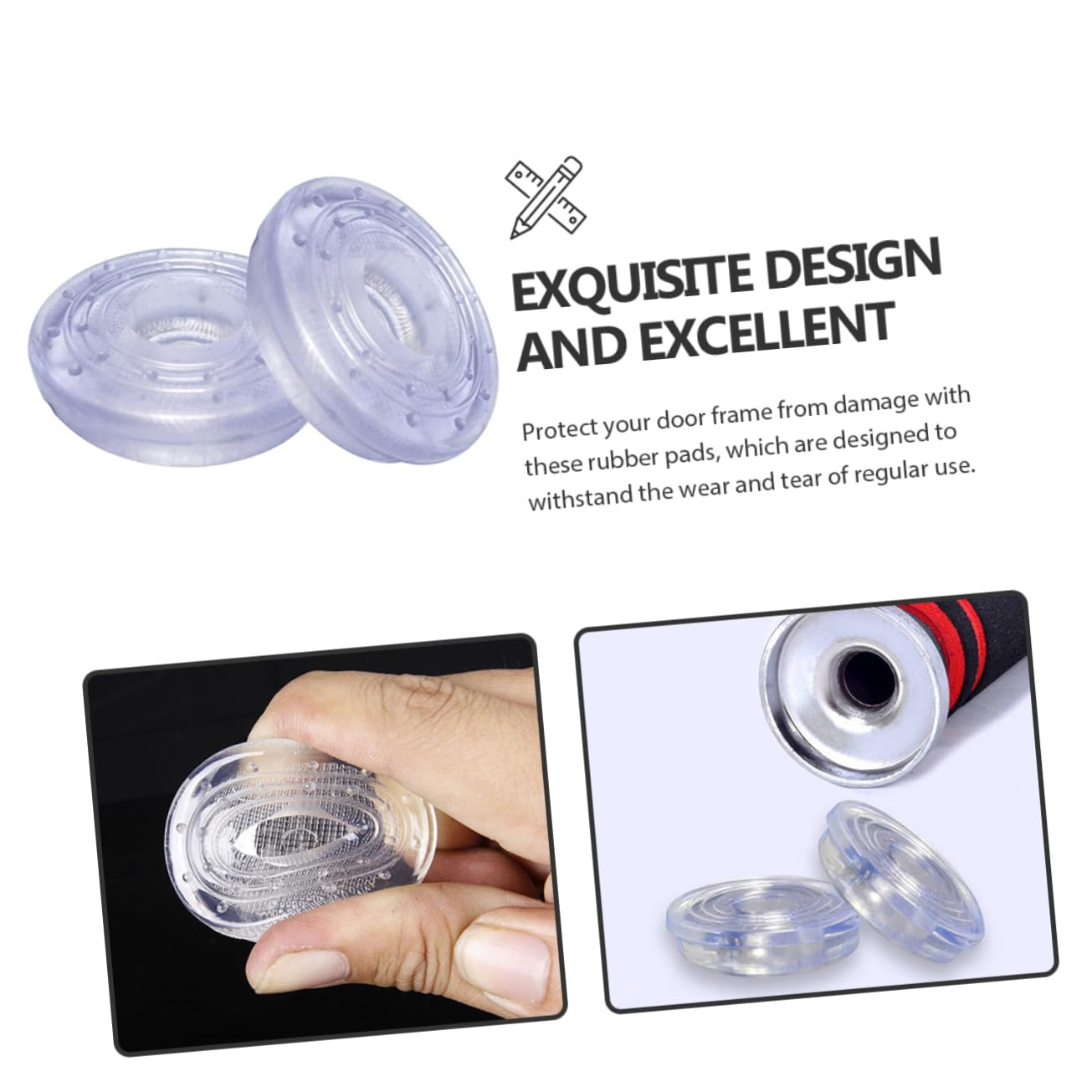 GALPADA Almohadillas Antideslizantes para Barra De Dominadas Fijación Segura con Ventosas Protección para Puertas Accesorios De Entrenamiento Casa Instalación Y 2 Piezas X 5