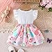 Bwaydeg Toddler Baby Girl Easter Summer Dress Ruffle Cap Sleeve Cute Bunny Print Bow Decor Dresses Party Fashion Casual Dress 9-12 Months Pink