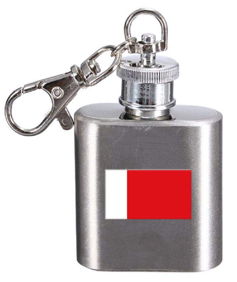 Porte-clés flasque gravé drapeau Ajman fiole de poche en acier inoxydable