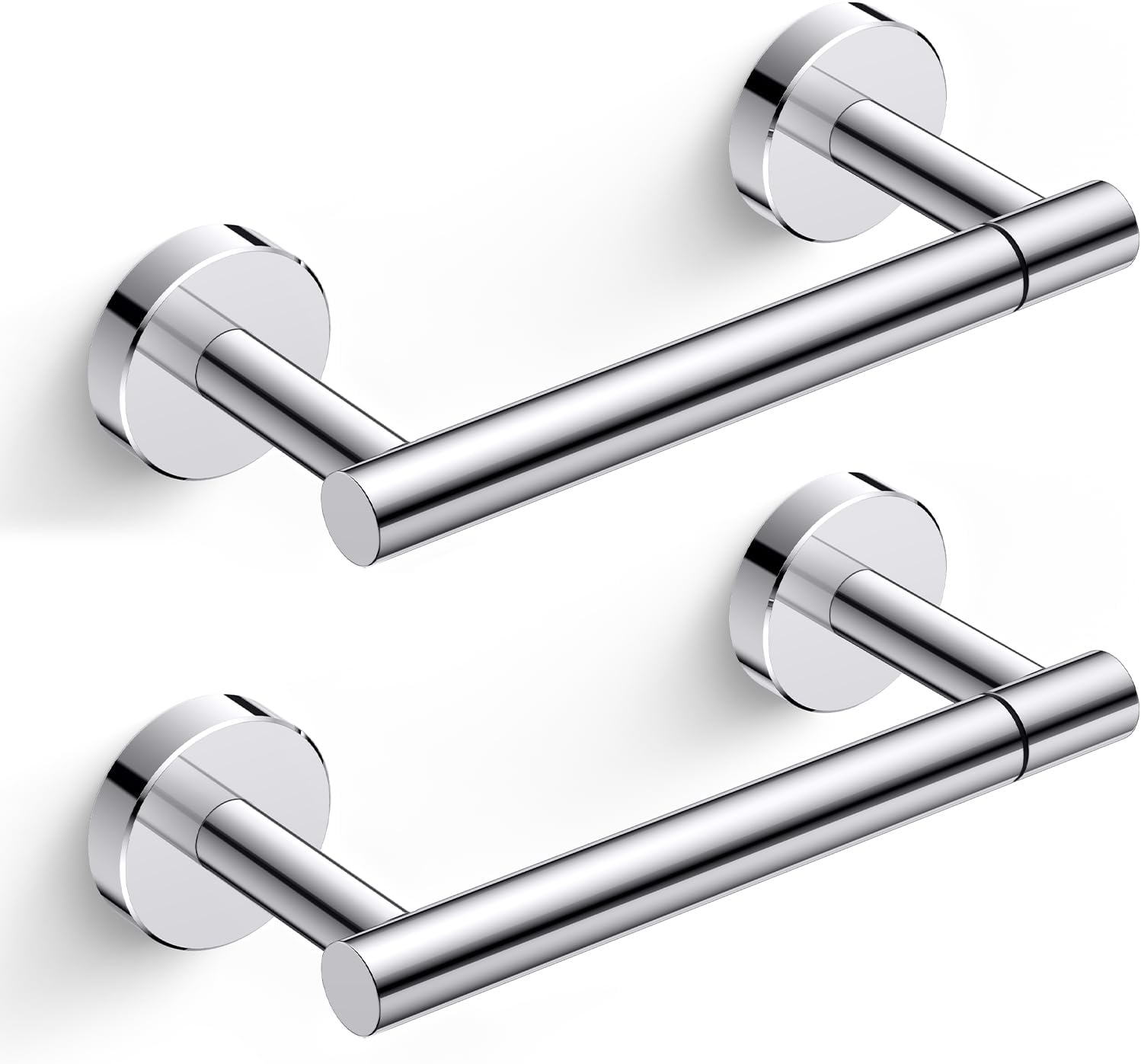 FORIOUS Toilet Paper Holder Wall Mount, Stainless Steel Rustproof Double Post Pivoting Tissue Roll Holder for Bathroom, Commercial Toilet Paper Dispenser (Brushed Gold, Square)