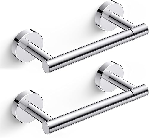 Vista 40 de FORIOUS Soporte de pared para papel higiénico, soporte de rollo de papel higiénico de doble poste giratorio de acero inoxidable para baño