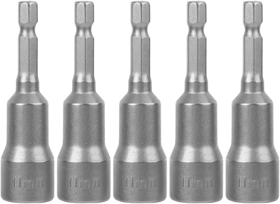 5Pcs Magnetic Drill Bit Adapters Magnetic Hex Socket Tool Electric Screwdriver 11mm Nut Drivers