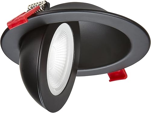 Miniatura 3 de Maxxima 4 pulgadas LED empotrado ultrafino cardán flotante Downlight, 850 lúmenes 5 CCT seleccionables 2700K3000K3500K4000K5000K Regulable Negro