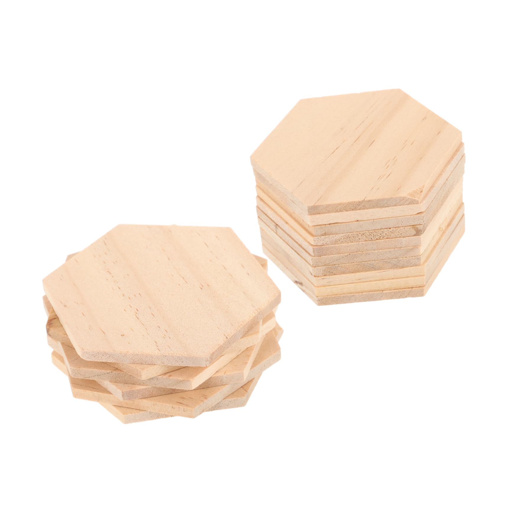 TEHAUX 25 Sechseckige Holzscheiben Glatt und Bemalbar für Hochzeitsdeko Heimdekoration und Bastelprojekte 3,54x3,54x0,20 Zoll