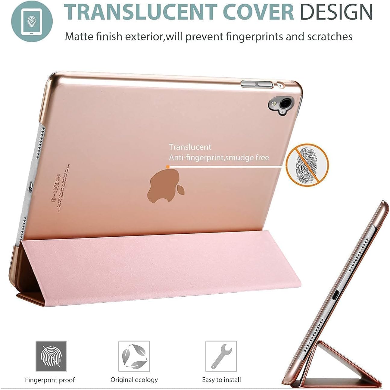 ProCase iPad Pro 9.7 Rosegold Slim Hard Shell Case Bundle with 2 Pack iPad 9.7 2018 & 2017 / iPad Pro 9.7 / iPad Air 2 / iPad Air Tempered Glass Screen Protectors