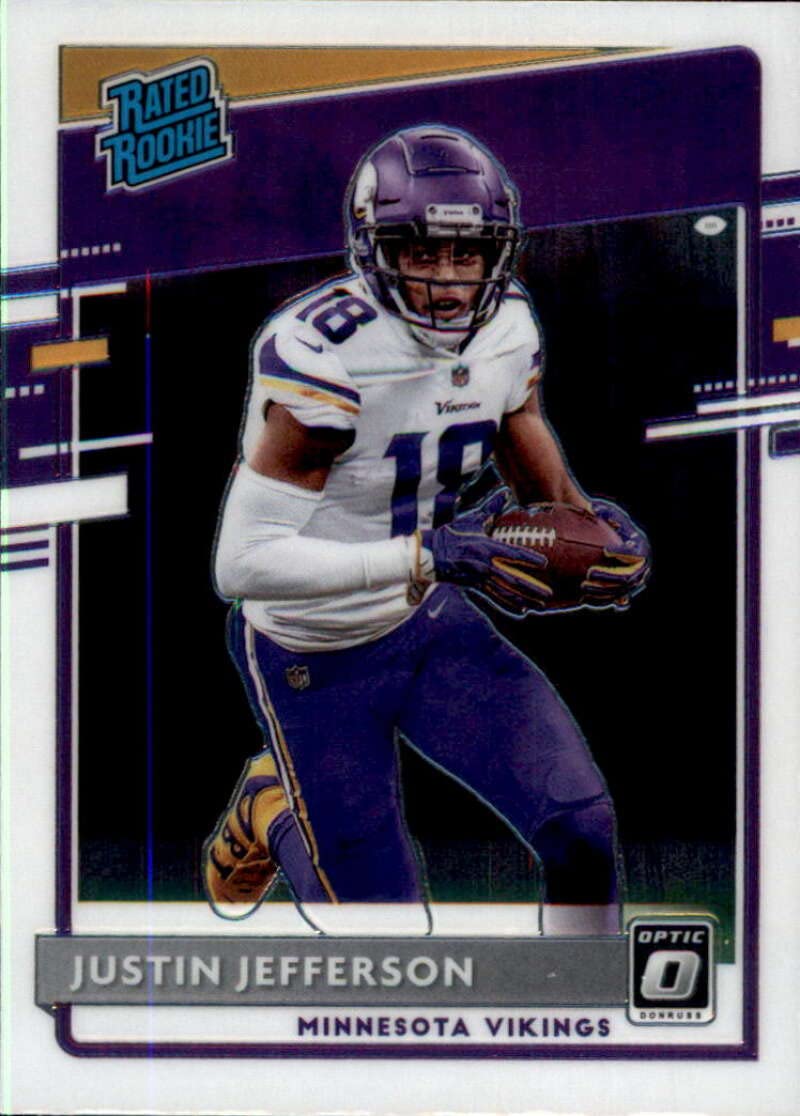 justin jefferson graded rookie card Football Trading NFL 2020 Donruss Optic #163 Rated Rookies NM Near Mint RC Vikings : Everything Else Graded 2020 Panini Prizm Justin