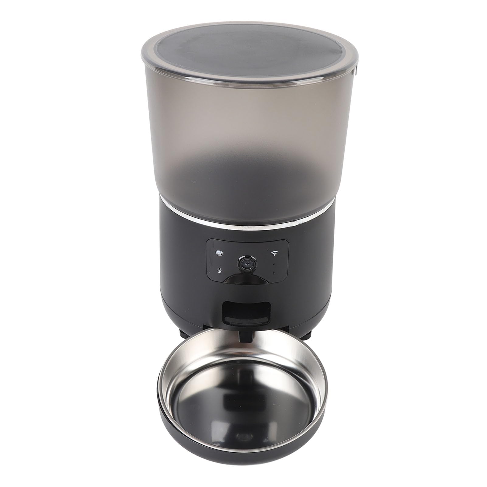 Fabater Alimentatore Automatico per Animali Domestici USB con Avvisi Intelligenti per Cani e Gatti Dispenser di Cibo Temporizzato Wireless con capacità di 4 Litri (BLACK)