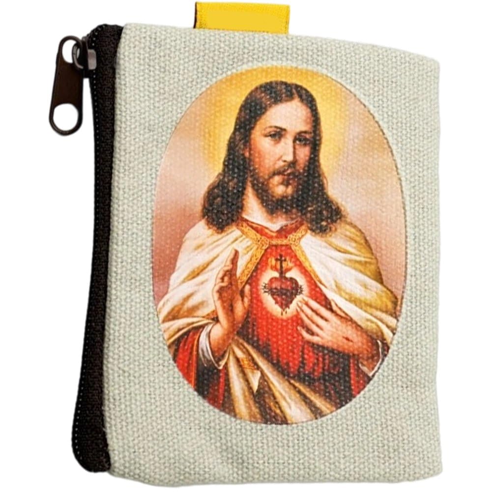 Haowul Style3 Catholic Rosary Pouch, Jewelry Coin Purse Rosary Holder For Prayer Beads, Bolsa De Rosario Catolico, St. Patrick Cloth Zipper Pouch