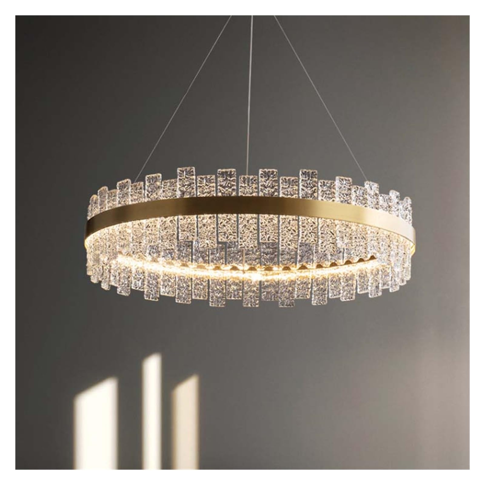 KXEcoLife Luxury Crystal Led Pendant Lights Home Living Dining Room Lighting Lustre Decor Chandelier Indoor Bedroom Hanging Fixture