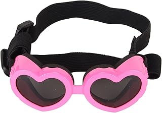 Protective Heart-Shaped Pet Sunglasses for Dogs - UV-Resistant, Waterproof, Windproof, and Fog-Resistant with High-Definition Lenses - Perfect for Small Dogs in Pink