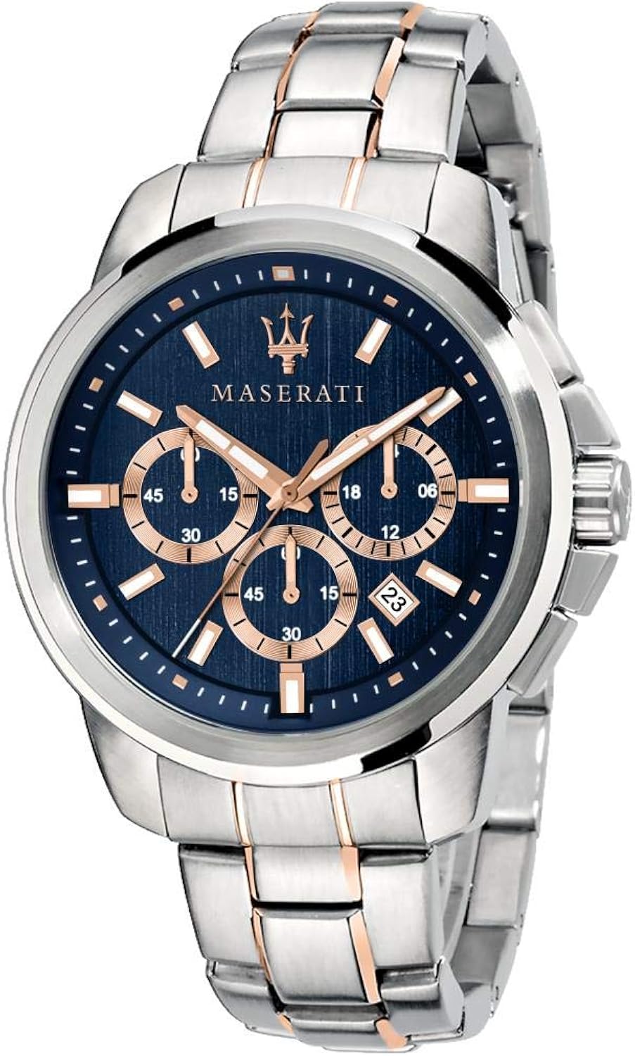 Maserati Orologio da uomo, Collezione Successo, con movimento al quarzo e funzione cronografo, in acciaio e PVD oro rosa - R8873621008