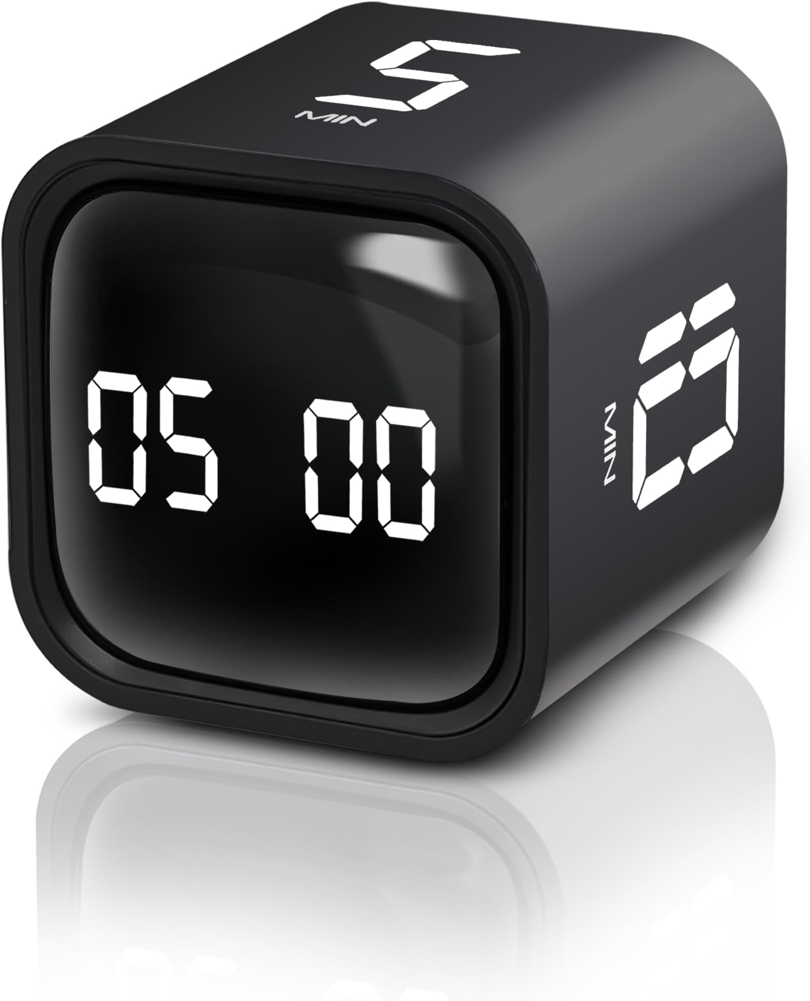 Cube Pomodoro Timer, 5/10/30/60 Minutes and Custom Countdown, Productivity Timer, Pause and Resume, Silent, Vibrate and Adjustable Sound Alarm for Tasks, Work, Study, Kitchen
