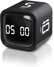 VEWINGL Cronômetro de Cubo, Cronômetro de Rotação, 5/10/30/60 Minutos e Contagem Regressiva Personalizada, Cronômetro de Produtividade, Pausar e Retomar, Silencioso, Vibrar e Alarme Sonoro Ajustável P
