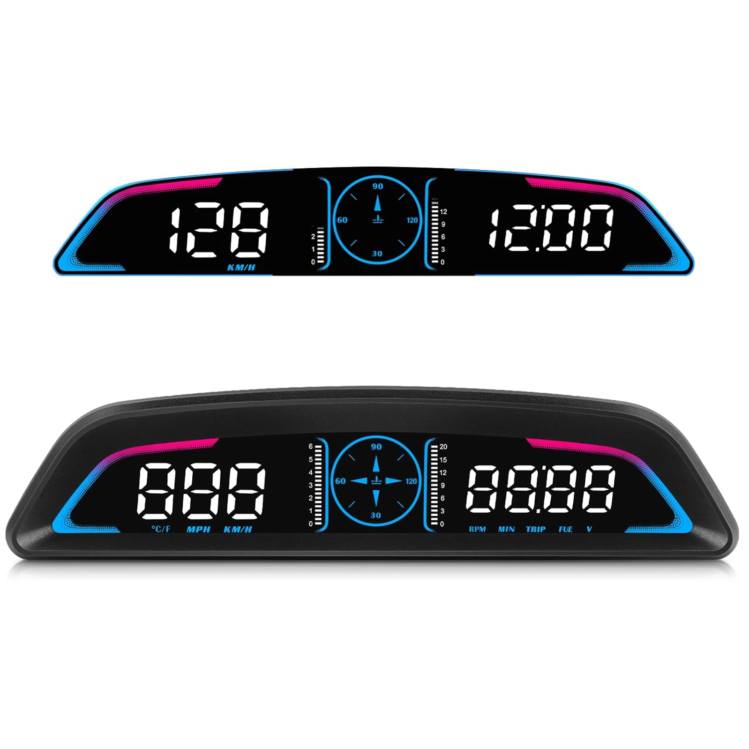 OBD2 Speedometer for Car Digital with Time, Speed, Mileage, RPM, Volt, Water Temp, Overspeed, Fatigued Driving Alert LCD Screen OBD2 Guage Display for Car Head Up Display HUD for Most 2008+ Sedan Cars