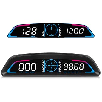 OBD2 Speedometer for Car Digital with Time, Speed, Trip, RPM, Volt, Water Temp, Overspeed, Fatigued Driving Alert LCD Screen OBD2 Guage Display for Car Head Up Display HUD for Most 2008+ Sedan Cars