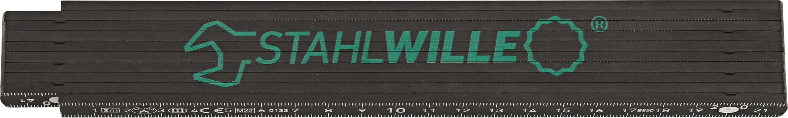 STAHLWILLE Folding Rule 2 m | Folding Ruler with 90 Degree Angle Locking | Duplex Scale with Decimal Numbers | Made in Germany