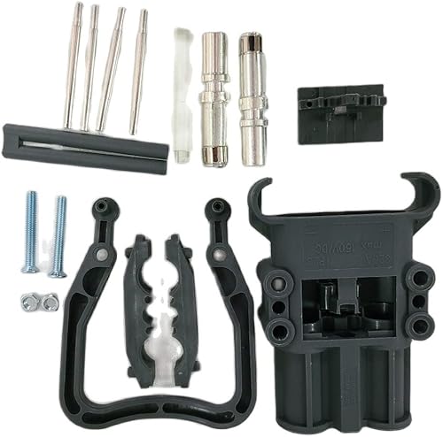 JWDAWN DIN 320A 150V hembra enchufe de conexión rápida conector de cargador europeo con contactos auxiliares, conector de alimentación resistente a