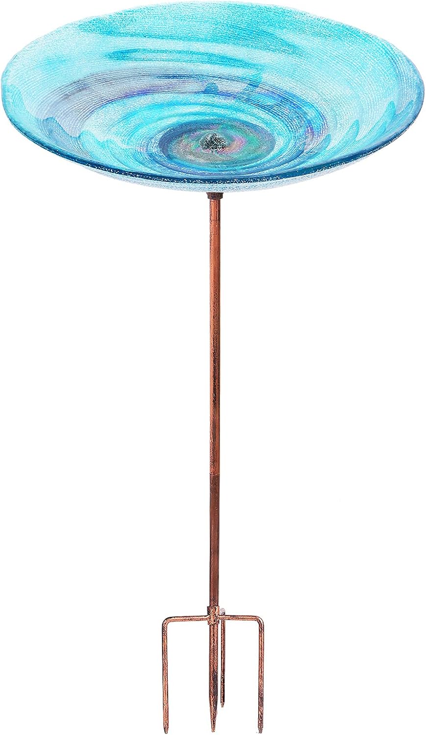 VCUTEKA Outdoor BirdBath Glass Bird Bath Garden Bird Feeder