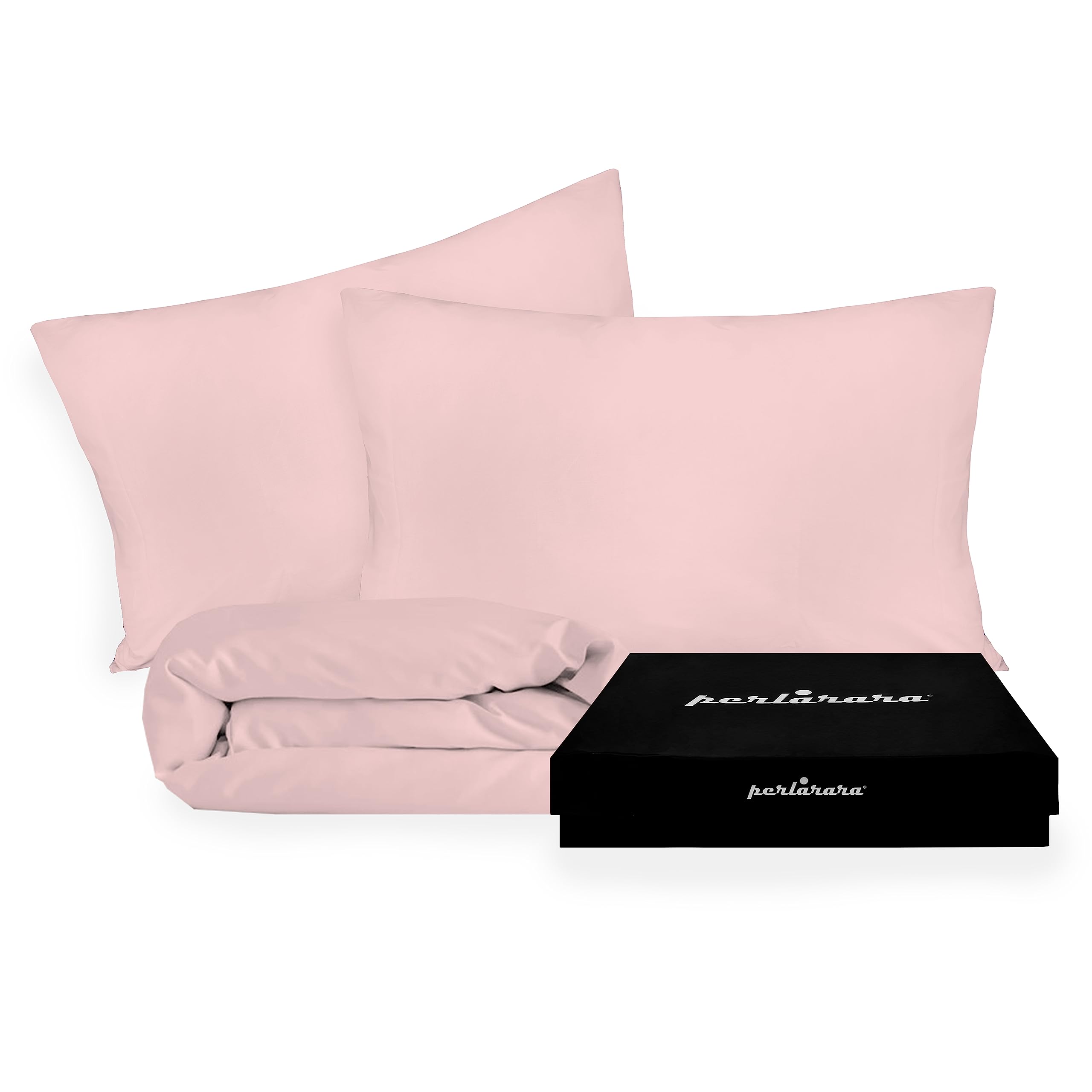 Parure de lit double en percale coton PERLARARA pour des nuits douces et un décor rose antique