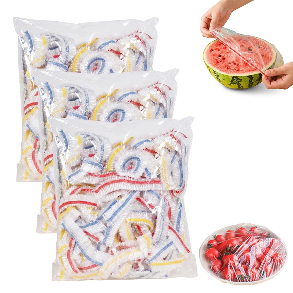 Disposable Stretch Food Covers for Bowls &amp; Plates, Elastic Food Covers, 300