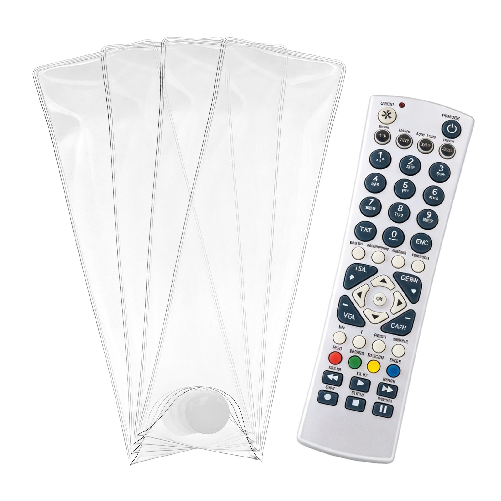 sourcing map 4Pcs Remote Control Cover Protector (20cm x 6cm) Transparent Waterproof Protective Sleeve Wrap Bag Universal TV Controller Protective Case for Air Conditioning Television