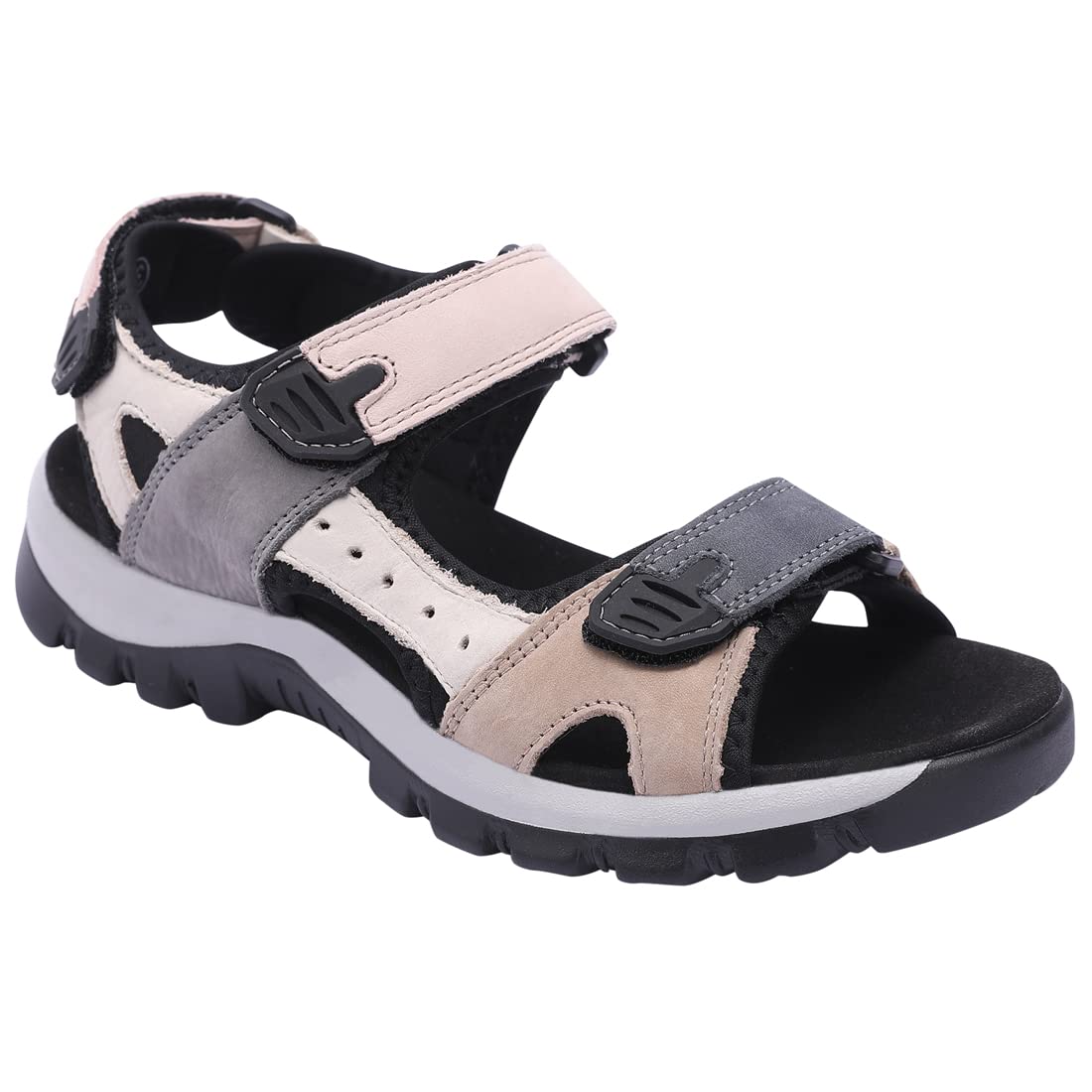 Harssidanzar SL256UK Sandales de randonnée en cuir à sangle réglable pour femme Sandales de sport de plein air Marche