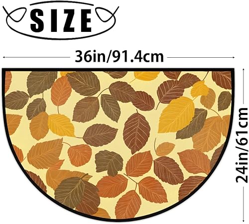 Miniatura 10 de Tapete semicírculo de Halloween para puerta semicírculo de calabaza, tapete antideslizante suave para puerta delantera, entrada interior, resistente