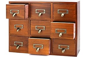 QWORK Apothecary Cabinet Desk Drawer Organizer with 9 Drawers