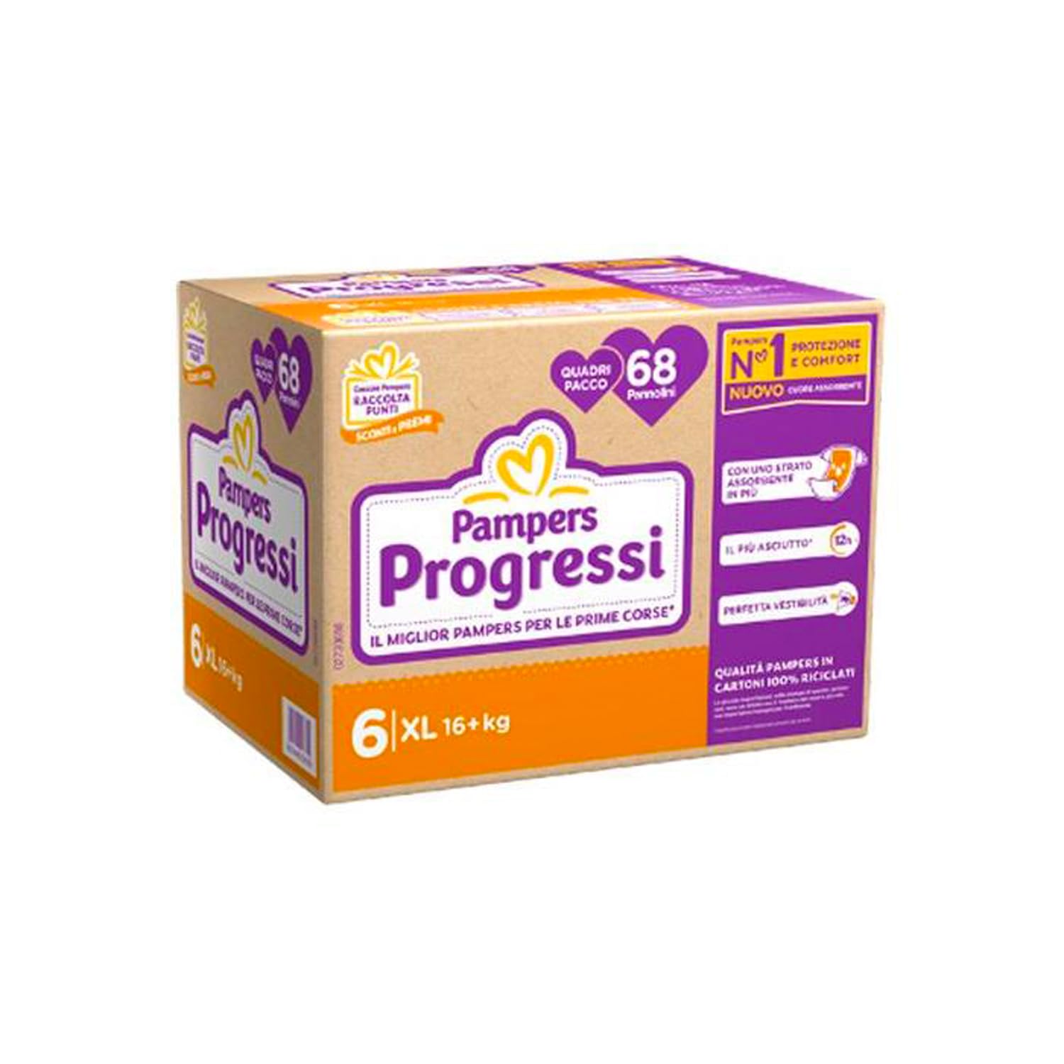 Pampers Progressi Quadri Pack XL 68 Windeln