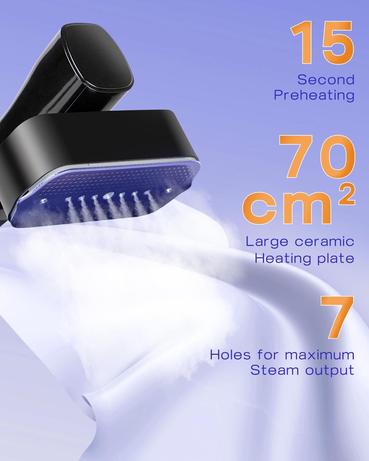 Stiratore Verticale 1200W, Ferro da Stiro da Viaggio 2-in-1 con Riscaldamento Rapido 15s, Mini Ferro da Stiro Verticale da Viaggio da 700 g per Indumenti, Ideale per Viaggi, Ufficio e Casa