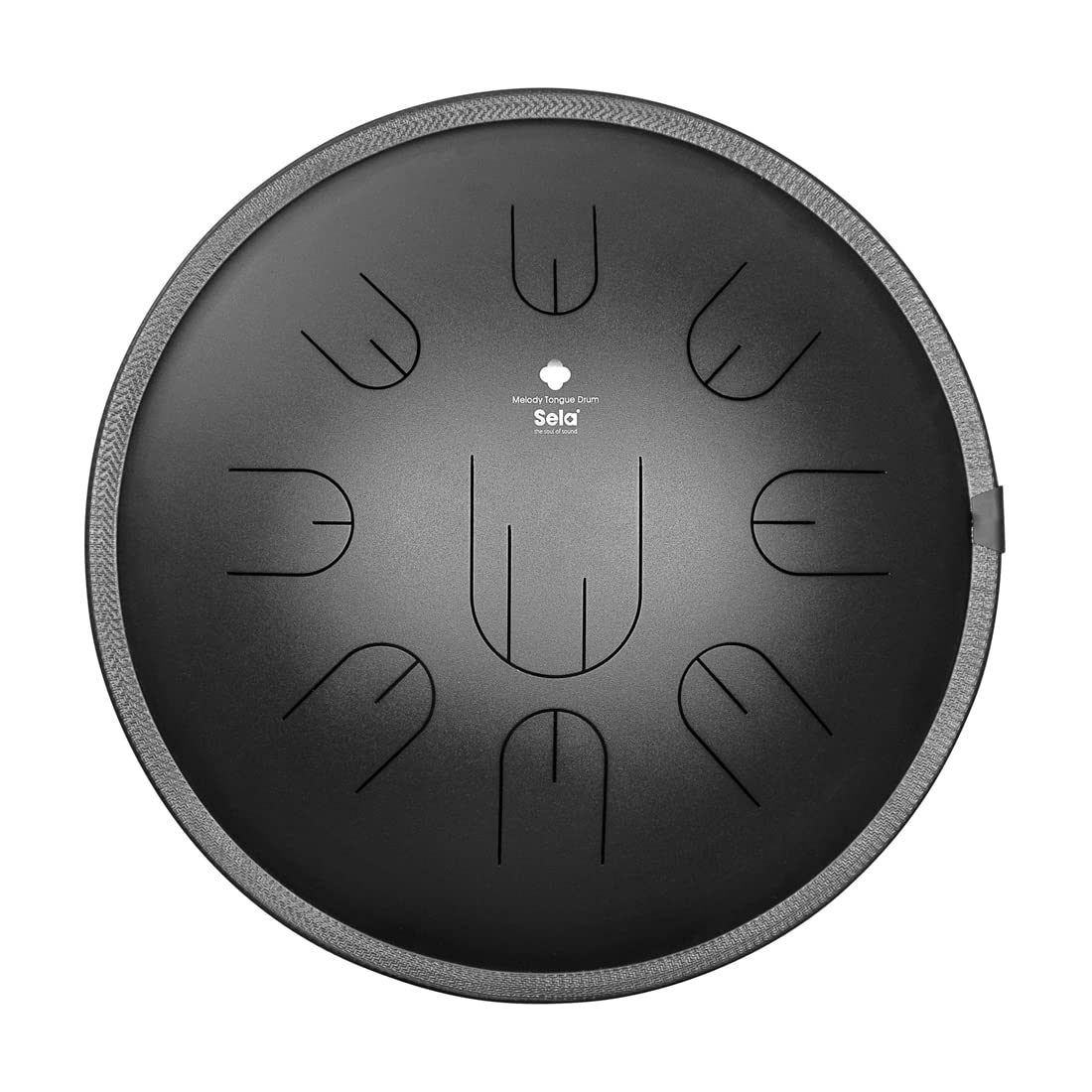 Melody Tongue Drum en D Kurd avec sac de transport 14" Noir