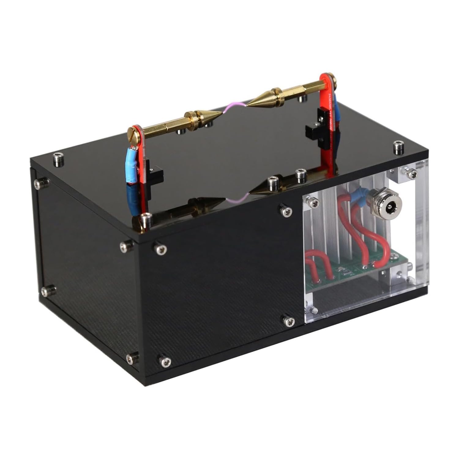 Kit fai da te con altoparlante Bluetooth ad arco al plasma, bobina Tesla ad arco cantante, con jack audio da 3,5 mm, elettrodi in rame puro, dissipazione rapida del calore, alimentazione, per hobbisti