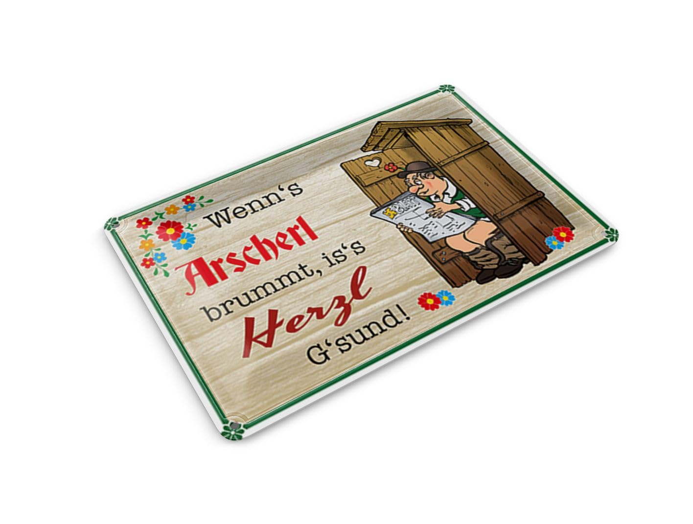 Femer Girls Multicoloured Tin Postcard Saying 14 X 10 Cm When's Arscherl Brummt Metal Decorative Sign