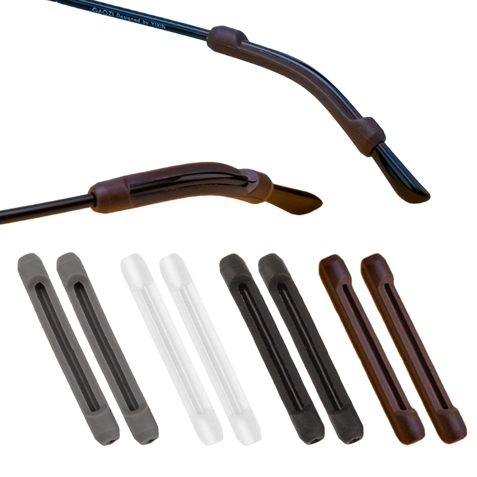 8 Pairs Soft Silicone Eyeglass Ear Cushions Anti-Slip Eyeglasses Retainers Eyeglass Pads Comfort Outdoor Sport Ear Grips Soft Glasses Temple Holder Protectors for Sunglasses Sporting Glasses