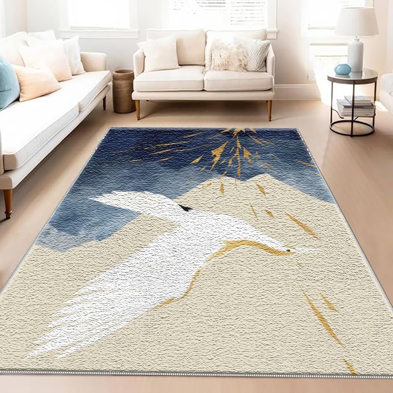 Tapis japonais moelleux inspiré des paysages pour transformer le salon en cocon de douceur