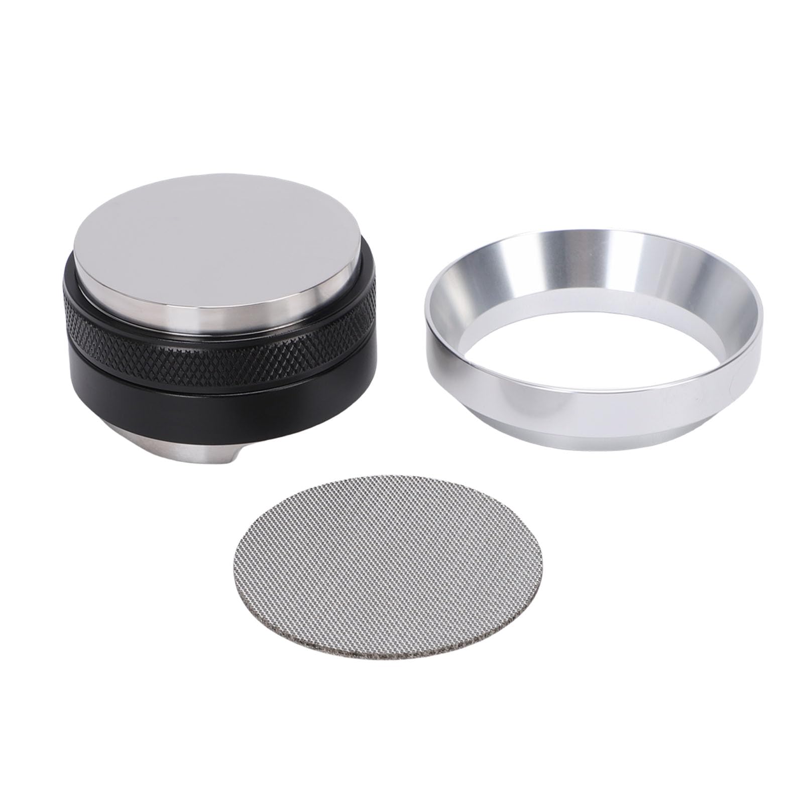 Set di anelli dosatori e pressino per caffè, accessori in acciaio inox a doppio scopo per baristi domestici, kit di 3 pezzi per macchina da caffè (51 mm)