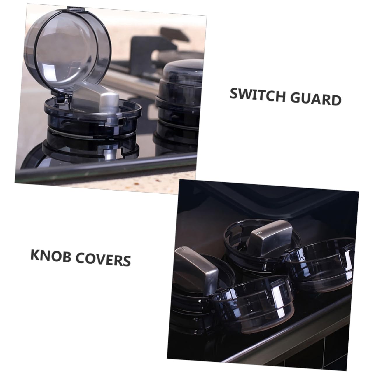 6Pcs Stove Knob Covers Safety Guards for Childproofing Durable Heat Resistant Knob Protection Cases Easy Install for Gas Ovens Safety