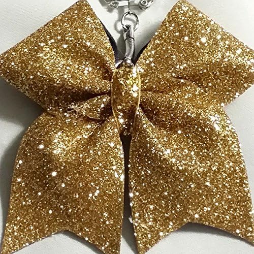JERSEY BOWS Gold Glitter Cheer Bow Keychain - Team Orders by Request