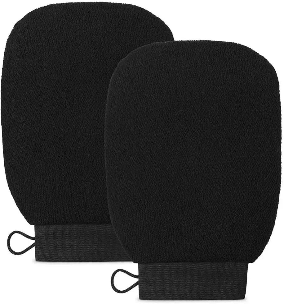J.v enterprise Exfoliating Glove 2pc Mitt Body Scrubs Shower Scrub Glove Deep Skin for Cleanse Dead or Dry Skin 100% Viscose Fiber Suitable for Men and Women(pack of 2)-image-4