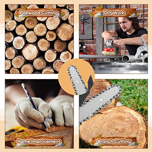 10 Pcs Mini Chainsaw Chain, 6 Inch Replacement Chains For Cordless Electric Portable Mini Chainsaw, Guide Saw Chain For All 6 Inch Mini Chainsaws For Wood Branch Cutting 37 Drive Links #TOP6