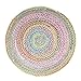 Craft Trade Hand Woven Chindi Jute Rag Rug Multicolor Reversible Jute Area Rug Braided Farmhouse Living Room, Outdoor, Kitchen Bedroom Chindi Rug (3', Round)