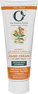 Plant Based Vitamin C Hand Cream for Dry Hands – Anti-Aging Hands Moisturiser with Shea Butter, Cocoa Butter & SPF – Non-Greasy Hand Repair Cream for Dry, Cracked Skin – Best Vegan Mini Handcream