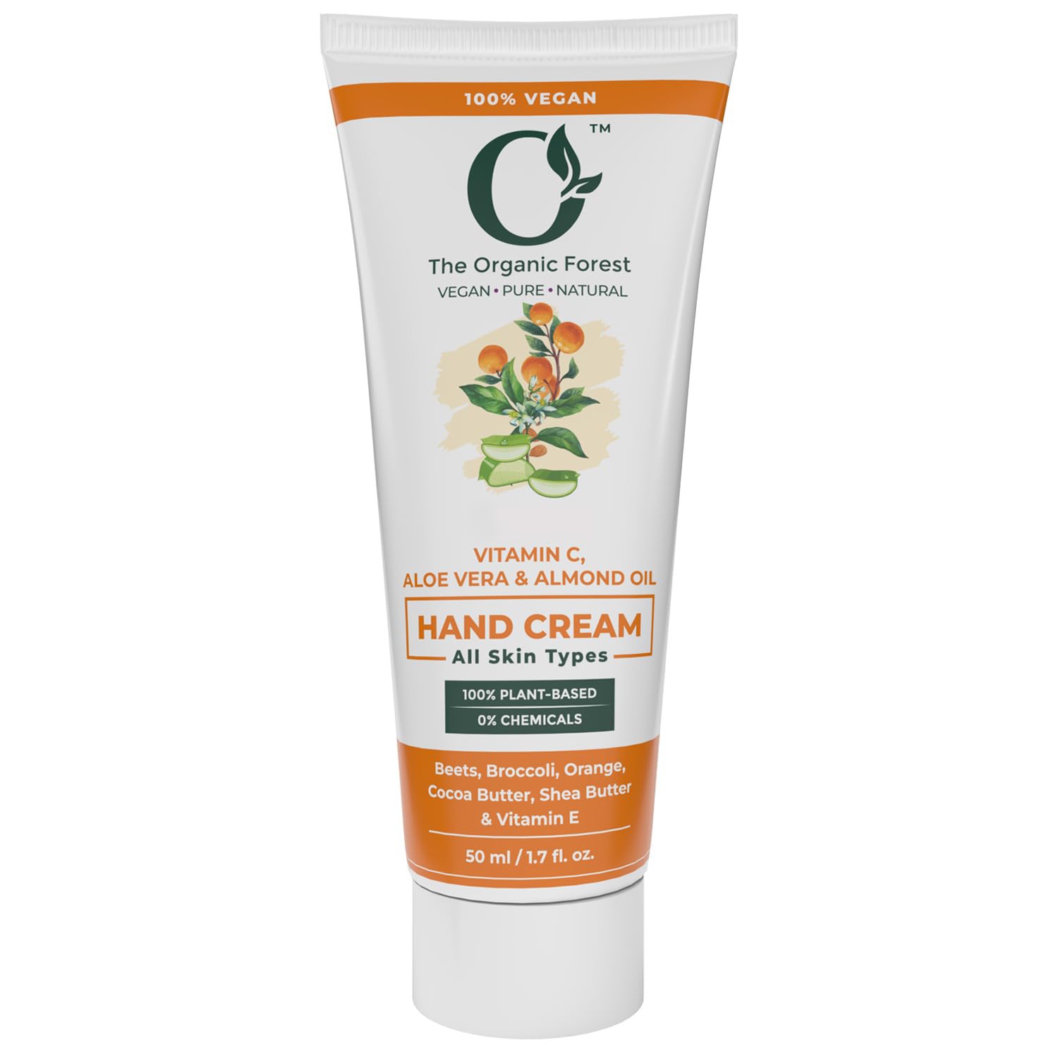 Plant Based Vitamin C Hand Cream for Dry Hands – Anti-Aging Hands Moisturiser with Shea Butter, Cocoa Butter & SPF – Non-Greasy Hand Repair Cream for Dry, Cracked Skin – Best Vegan Mini Handcream
