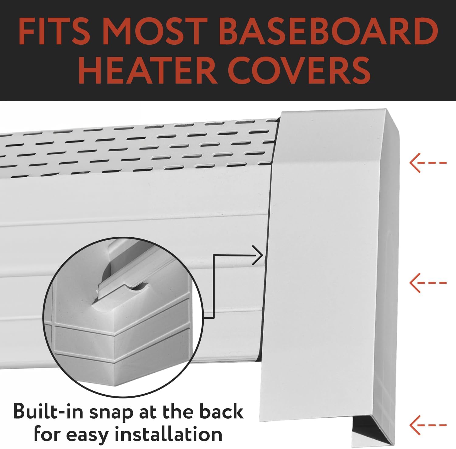 [2 Pack] End Caps For Baseboard Heater Covers - Left & Right End Cap Included - Fits Most Standard Baseboard Heaters - Plastic End Caps Can Be Trimmed For Exact Size - Gas Heaters Only