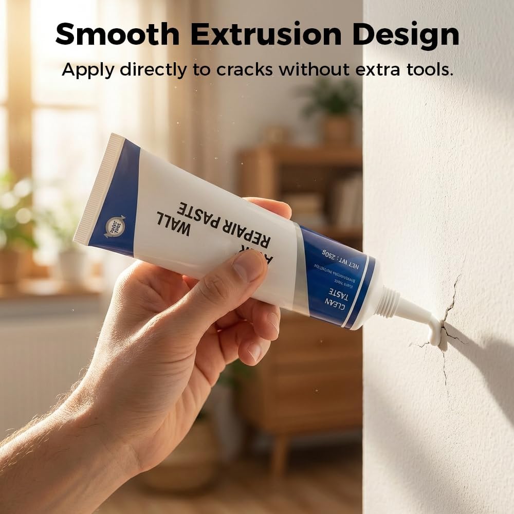 Wall Repair Paste for Cracks and Holes, Drywall Repair Kit with Scraper and Sanding Sponge, Quick Drying Wall Mending Agent for DIY Home Fix (Set 3)